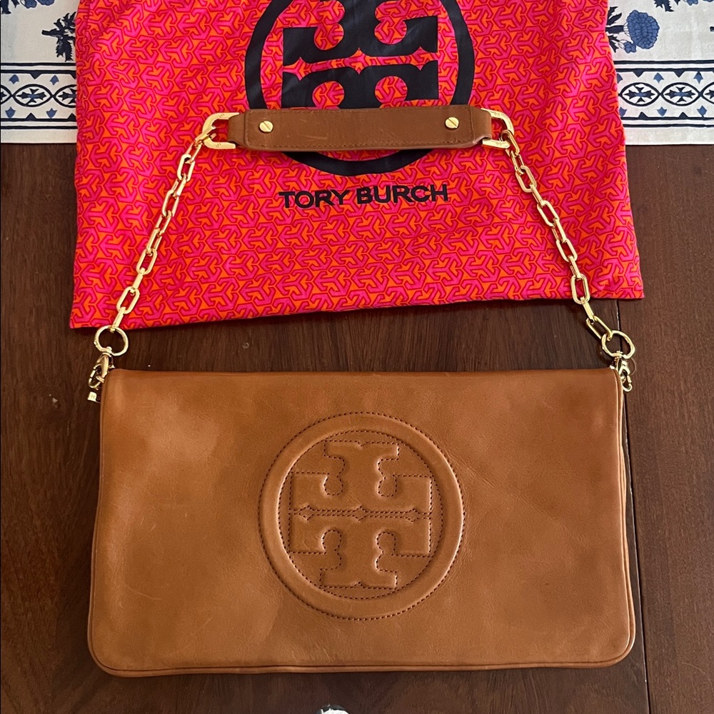 Tory Burch Tan leather clutch